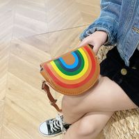 Girl's Mini Pu Leather Cartoon Cute Semicircle Zipper Crossbody Bag main image 4