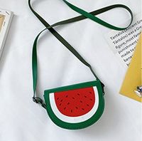 Girl's Mini Pu Leather Cartoon Cute Semicircle Zipper Crossbody Bag sku image 8