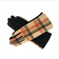 Women's Retro Plaid Woolen Polyester Gloves sku image 19