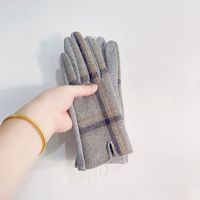 Women's Retro Plaid Woolen Polyester Gloves sku image 37