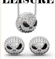 Fashion Skull Alloy Rhinestones Women's Earrings Necklace sku image 3