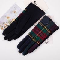 Frau Retro Plaid Wolle Polyester Handschuhe sku image 22