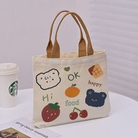 Women's Cute Bear Canvas Shopping Bags sku image 2