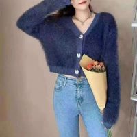 Casual Solid Color Plush V Neck Long Sleeve Regular Sleeve Button Coat main image 6