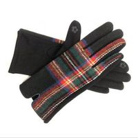 Women's Retro Plaid Woolen Polyester Gloves sku image 15