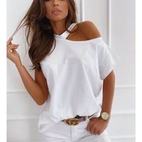 Women's T-shirt Short Sleeve T-shirts Patchwork Hollow Out Casual Fashion Solid Color main image 7