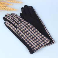 Women's Retro Plaid Woolen Polyester Gloves sku image 21
