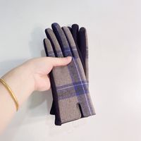 Women's Retro Plaid Woolen Polyester Gloves sku image 39