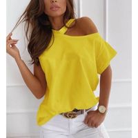 Women's T-shirt Short Sleeve T-shirts Patchwork Hollow Out Casual Fashion Solid Color main image 2