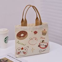Women's Cute Bear Canvas Shopping Bags sku image 1