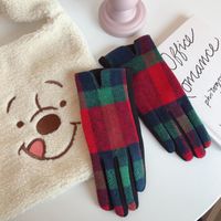 Women's Retro Plaid Woolen Polyester Gloves sku image 5
