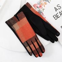 Women's Retro Plaid Woolen Polyester Gloves sku image 11