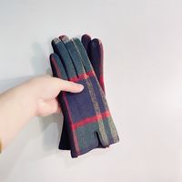 Women's Retro Plaid Woolen Polyester Gloves sku image 42