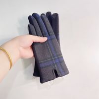 Women's Retro Plaid Woolen Polyester Gloves sku image 38