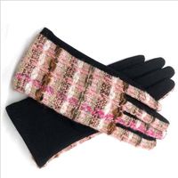 Women's Retro Plaid Woolen Polyester Gloves sku image 33