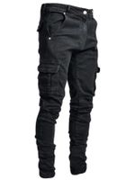 Men's Casual Fashion Solid Color Full Length Pocket Jeans main image 3