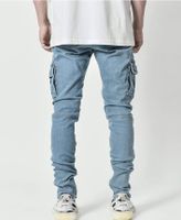 Men's Casual Fashion Solid Color Full Length Pocket Jeans main image 4