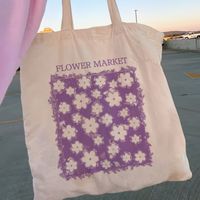 Women's Cute Letter Smiley Face Flower Shopping Bags sku image 2