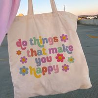 Women's Cute Letter Smiley Face Flower Shopping Bags sku image 4