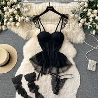 Solid Color Wireless Bra Strapped Busty Sexy Soft Straps Bowknot See-through Sexy Lingerie main image 1