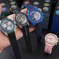 Suitable For Omega Swatch Joint-name Planet Series Moon Mercury Arc Rubber Watch Strap Men And Women Waterproof 20mm main image 3