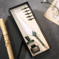 Retro Feather Gothic Body Dip Ink Pen Kit Gift Box Set sku image 5