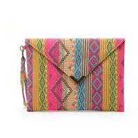 Women's Medium All Seasons Canvas Ethnic Style Envelope Bag Clutch Bag sku image 1