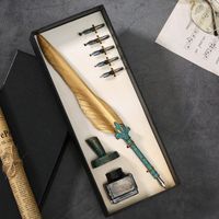 Retro Feather Gothic Body Dip Ink Pen Kit Gift Box Set sku image 10