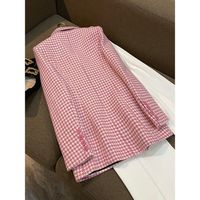 Women's Fashion Houndstooth Double Breasted Coat Woolen Coat main image 6