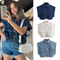 Women's Coat Blouse Sleeveless Blouses Pocket Casual Solid Color main image 1