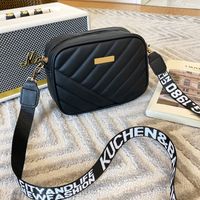 Women's Small Pu Leather Stripe Classic Style Square Zipper Shoulder Bag Crossbody Bag sku image 3