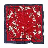 Shanghai Story Spring Artificial Silk Women's Satin Scarf Printed All-matching Scarf 90 Large Kerchief Mother's Day Gift main image 3