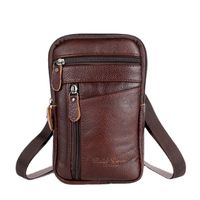 Men's Business Solid Color Leather Waist Bags main image 6