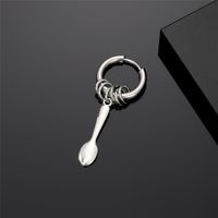 1 Piece Cute Vintage Style Simple Style Fork Dinosaur Solid Color Stainless Steel Alloy Drop Earrings main image 4