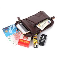Men's Business Solid Color Leather Waist Bags main image 2
