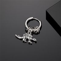 1 Piece Cute Vintage Style Simple Style Fork Dinosaur Solid Color Stainless Steel Alloy Drop Earrings sku image 1
