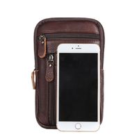 Men's Business Solid Color Leather Waist Bags main image 5