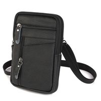 Men's Business Solid Color Leather Waist Bags sku image 4