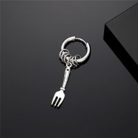 1 Piece Cute Vintage Style Simple Style Fork Dinosaur Solid Color Stainless Steel Alloy Drop Earrings main image 5