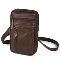 Men's Business Solid Color Leather Waist Bags sku image 5