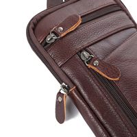 Men's Business Solid Color Leather Waist Bags main image 3