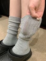 Mujeres Estilo Japones Color Sólido Algodón Calcetines De Tripulación Un Par sku image 3