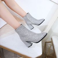 Women's Vintage Style Solid Color Point Toe Booties main image 4