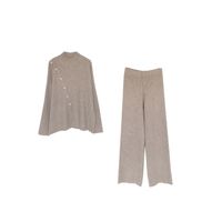 Daily Street Women's Simple Style Solid Color Polyester Slit Button Pants Sets Pants Sets main image 2