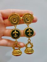 1 Pair Classical Crown Copper Drop Earrings main image 5