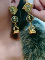 1 Pair Classical Crown Copper Drop Earrings main image 7