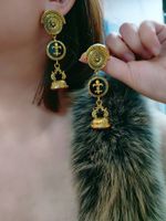 1 Pair Classical Crown Copper Drop Earrings main image 4
