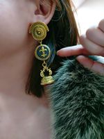 1 Pair Classical Crown Copper Drop Earrings main image 9