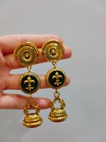 1 Pair Classical Crown Copper Drop Earrings sku image 1