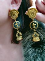 1 Pair Classical Crown Copper Drop Earrings main image 8